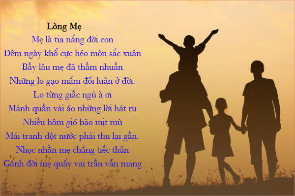 Thơ lục bát hay về mẹ, gia đình Thơ lục bát hay về mẹ, gia đình