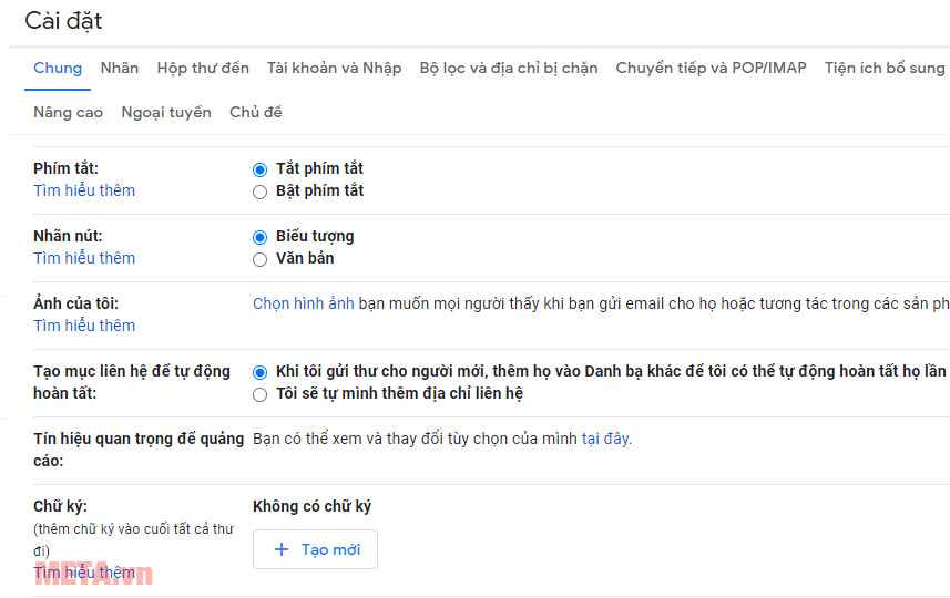 Cách tạo chữ ký Gmail Cách tạo chữ ký Gmail