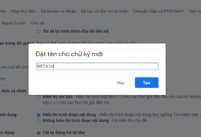 Cách tạo chữ ký Gmail Cách tạo chữ ký Gmail