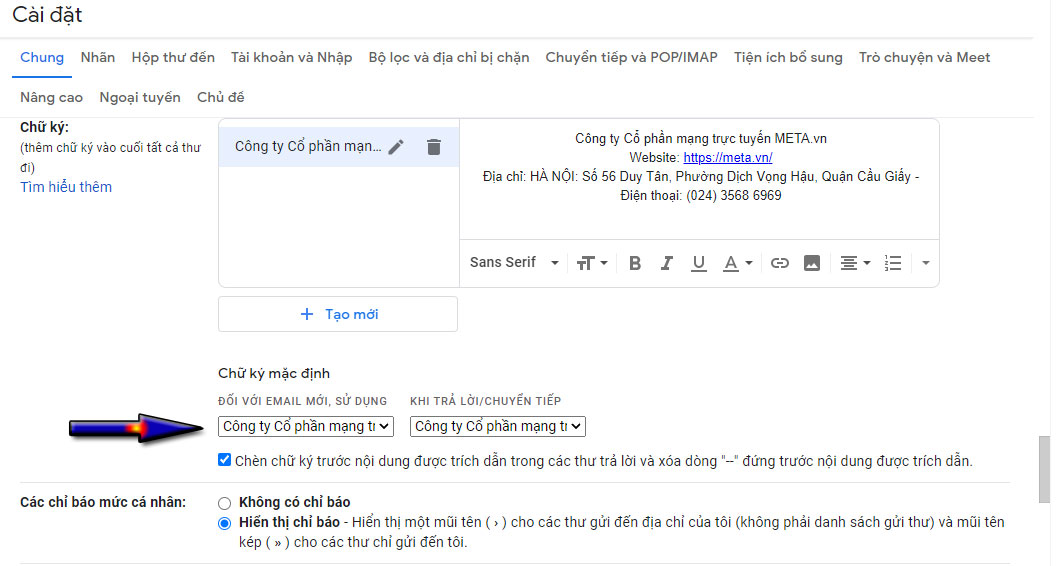 Cách tạo chữ ký Gmail Cách tạo chữ ký Gmail