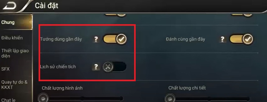 Cách ẩn lịch sử đấu Liên Quân