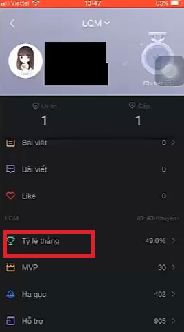 Cách xem lịch sử đấu Liên Quân của bạn bè