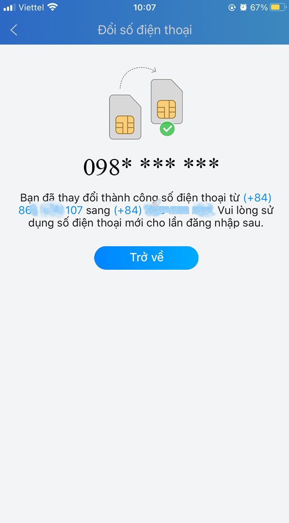 Nhập mã kích hoạt -> Thành công