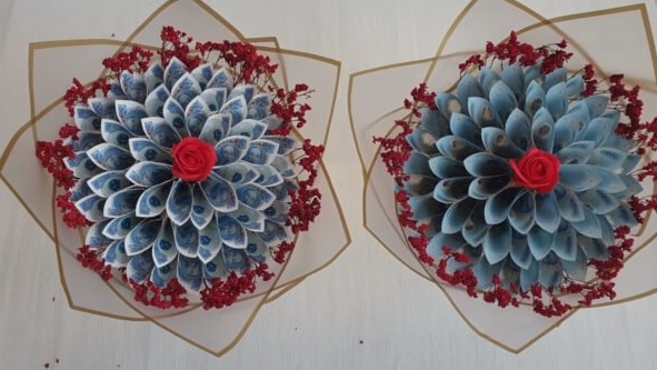 Cách làm bó hoa bằng tiền