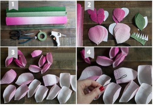 Cách làm hoa hồng bằng giấy nhún đơn giản mà đẹp