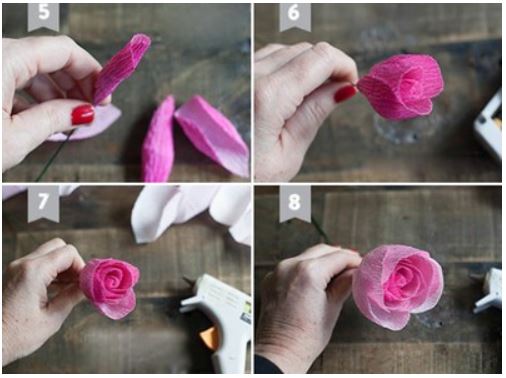 Cách làm hoa hồng bằng giấy nhún đơn giản mà đẹp