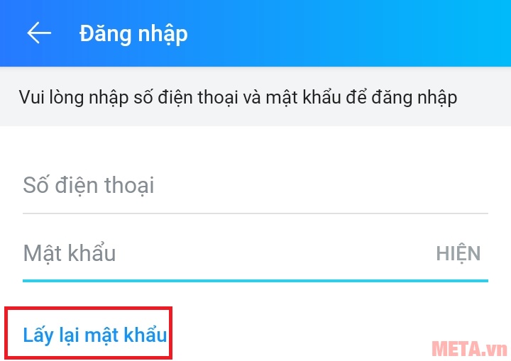 Cách lấy lại mật khẩu Zalo Cách lấy lại mật khẩu Zalo