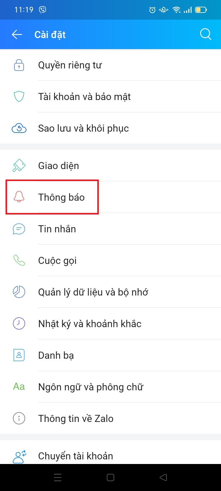 Cách bật/tắt thông báo sinh nhật của bạn bè trên Zalo