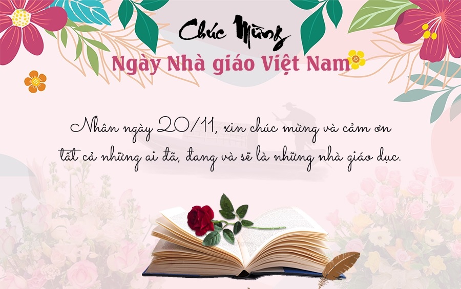 Những mẫu thiệp tri ân cảm ơn thầy cô nhân ngày 20/11 đẹp nhất