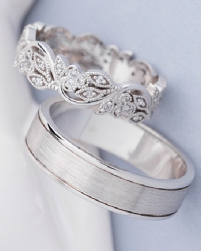 Nhẫn cưới vàng trắng Nhẫn cưới vàng trắng