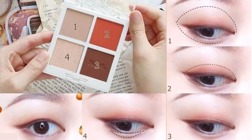 Cách đánh phấn mắt tone cam đào trẻ trung