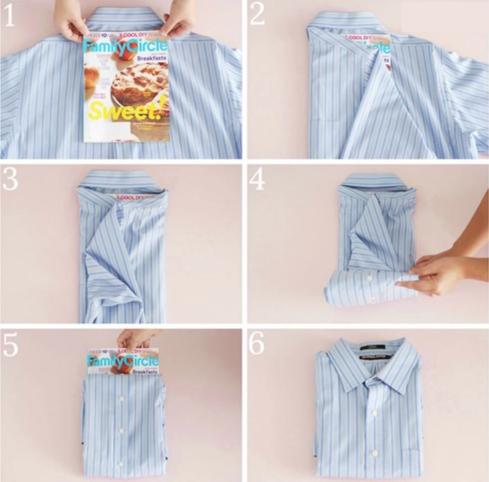 Cách gấp quần áo sơ mi gọn, không bị nhăn