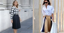 Cách phối đồ với chân váy xếp ly dài: Mặc với áo gì đẹp?