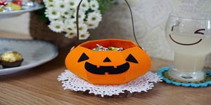 Cách làm túi, giỏ bí ngô đựng kẹo Halloween siêu đẹp