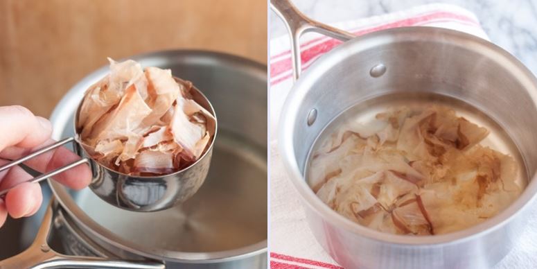 Cách nấu nước dashi rong biển khô và cá