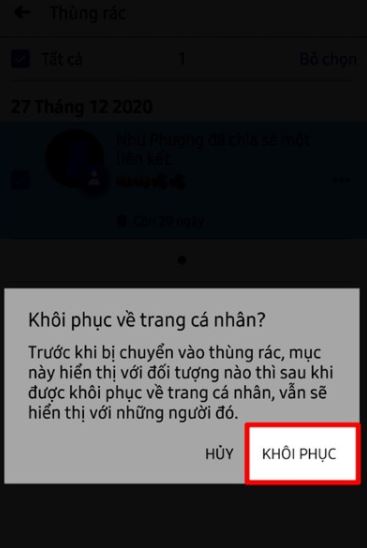Cách khôi phục lại bài viết đã xóa trên Facebook bằng điện thoại cực dễ