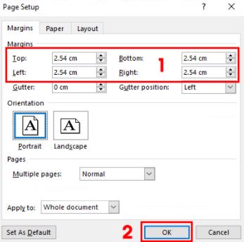 Cách căn chỉnh lề chuẩn trong Word 2007, 2010, 2013, 2016, 2019