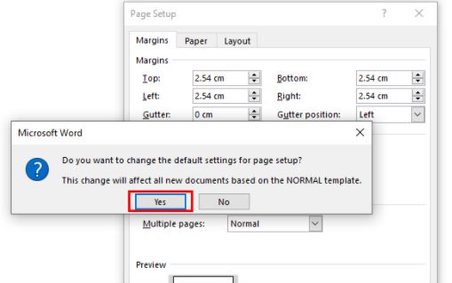 Cách thiết lập căn lề mặc định trong Word