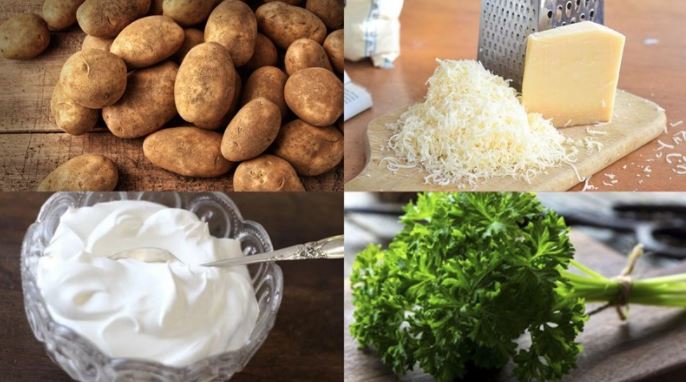 Nguyên liệu làm khoai tây nghiền phô mai