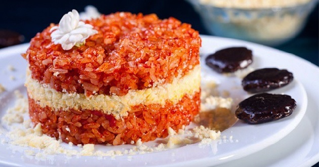 Cách nấu xôi gấc đậu xanh nước cốt dừa