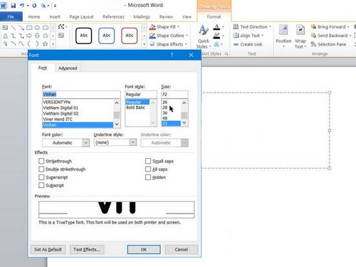 Chọn tab Format -> Hộp lệnh Arrange trên thanh công cụ
