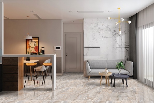 Mẫu gạch lát nền đẹp 2021 cho phòng khách