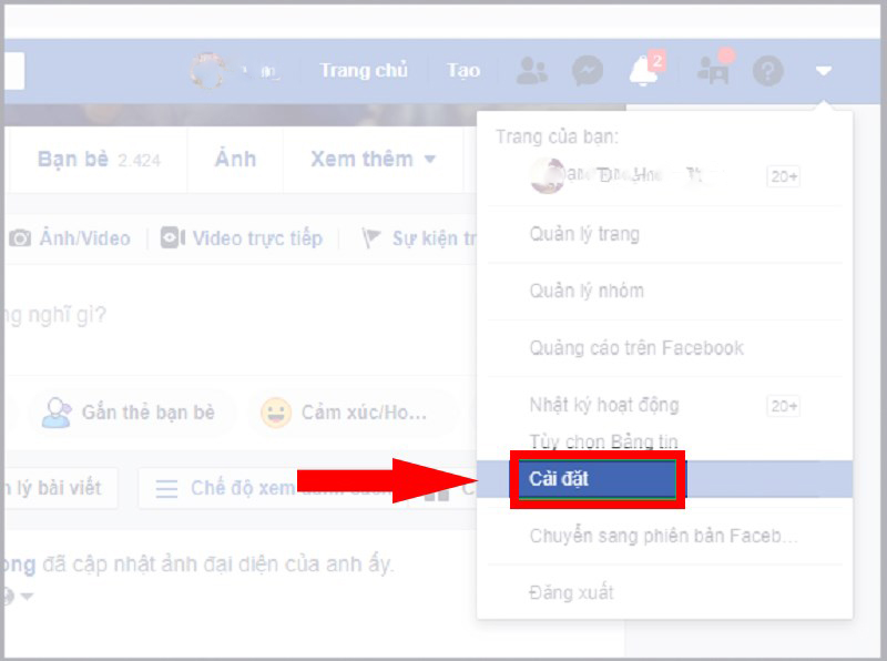 Nhấn chọn Cài đặt