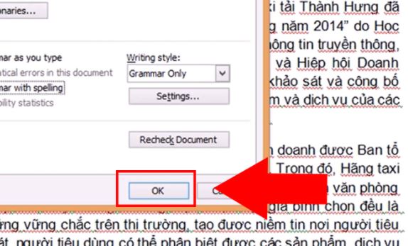 Cách bỏ gạch đỏ trong Word 2003