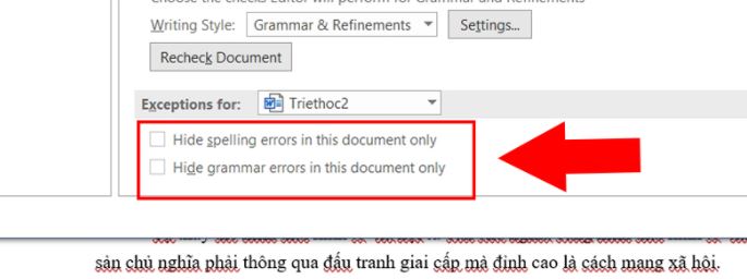 Cách làm mất gạch đỏ trong Word