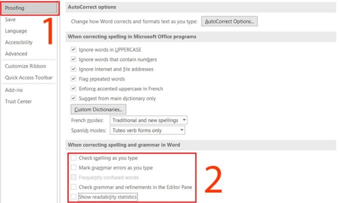 Cách bỏ dấu gạch đỏ trong Word