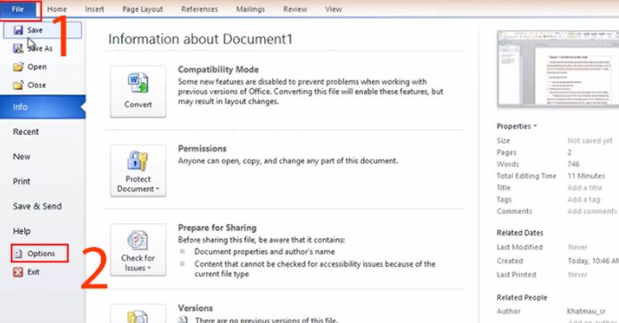 Cách bỏ gạch đỏ trong Word 2010, 2007