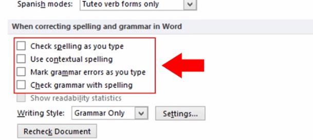 Cách bỏ gạch đỏ trong Word 2010, 2007