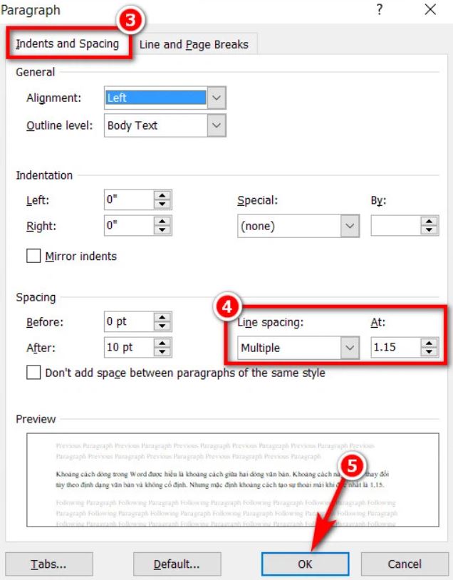 Cách giãn dòng trong Word 2003