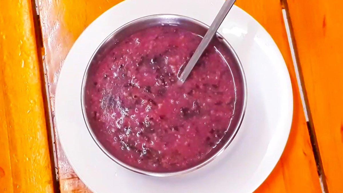 Cháo thịt bò rau dền