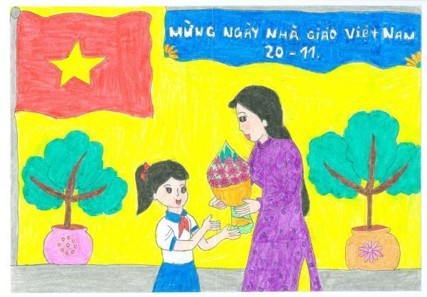Cách vẽ tranh 20/11 Cách vẽ tranh 20/11