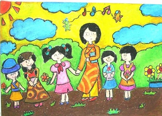 Cách vẽ tranh 20/11 Cách vẽ tranh 20/11