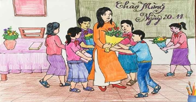Cách vẽ tranh 20/11 Cách vẽ tranh 20/11