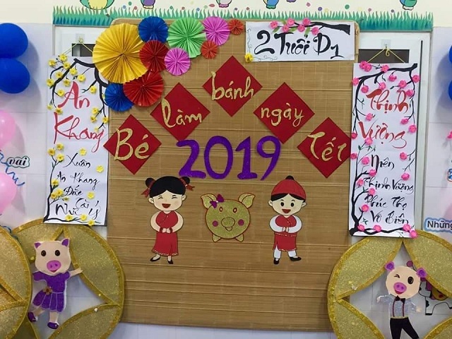 Cách trang trí góc Tết trường mầm non Cách trang trí góc Tết trường mầm non