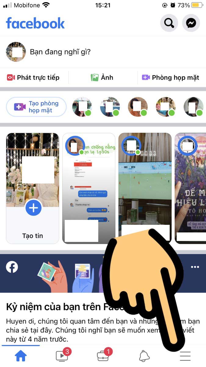 Truy cập ứng dụng Facebook trên điện thoại