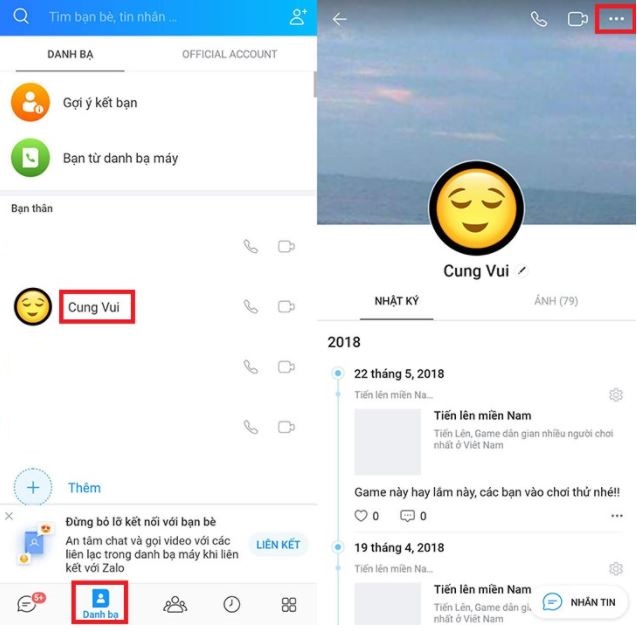 Cách hủy kết bạn trên Zalo cho điện thoại