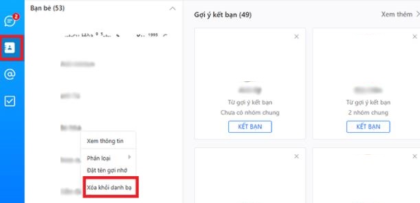 Cách hủy kết bạn trên Zalo cho máy tính
