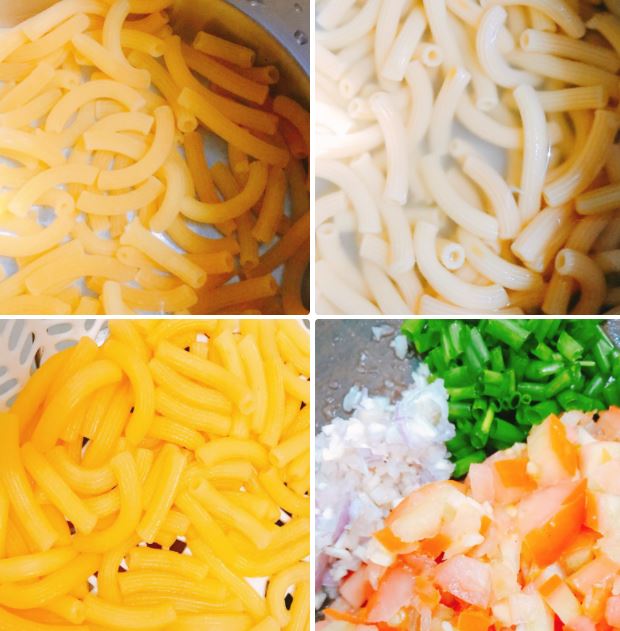 Cách làm nui xào thịt băm sốt cà chua ngon đơn giản