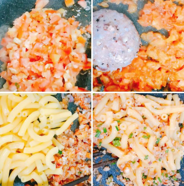 Cách làm nui xào thịt băm sốt cà chua ngon đơn giản