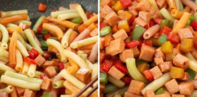 Cách làm nui xào thập cẩm ngon, không bị dính