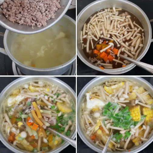 Nấu nui thịt bằm Nấu nui thịt bằm