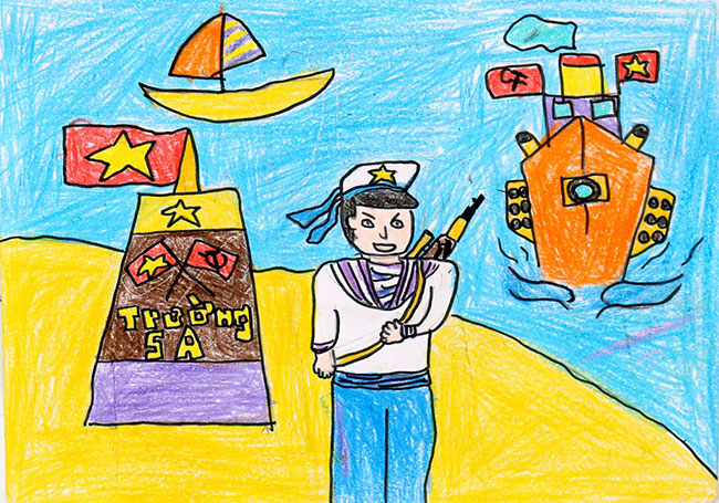 Mẫu tranh chú bộ đội Hải Quân bảo vệ biển đảo đẹp nhất Mẫu tranh chú bộ đội Hải Quân bảo vệ biển đảo đẹp nhất