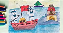 Cách vẽ tranh chú bộ đội Hải Quân bảo vệ biển đảo đẹp, đơn giản