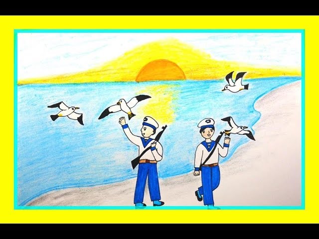 Mẫu tranh chú bộ đội Hải Quân bảo vệ biển đảo đẹp nhất Mẫu tranh chú bộ đội Hải Quân bảo vệ biển đảo đẹp nhất