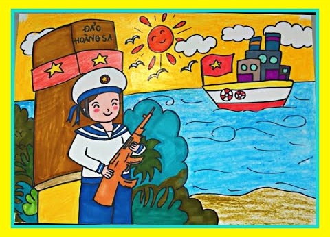 Mẫu tranh chú bộ đội Hải Quân bảo vệ biển đảo đẹp nhất Mẫu tranh chú bộ đội Hải Quân bảo vệ biển đảo đẹp nhất
