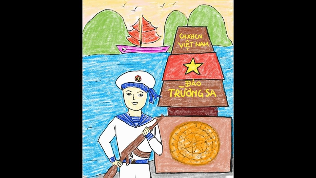 Mẫu tranh chú bộ đội Hải Quân bảo vệ biển đảo đẹp nhất Mẫu tranh chú bộ đội Hải Quân bảo vệ biển đảo đẹp nhất